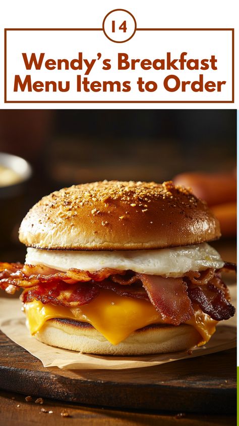 Delicious Wendy's breakfast menu items, including sandwiches and savory options like fresh eggs and bacon, perfect for starting your day with flavor. Wendys Breakfast Baconator, Maple Bacon Chicken, Wendy's Restaurant Aesthetic, Wendys Breakfast, Chicken And Waffle Breakfast Sandwich, Wendy's Breakfast, Classic Sandwiches, Wendy's Restaurant, Chicken Croissant