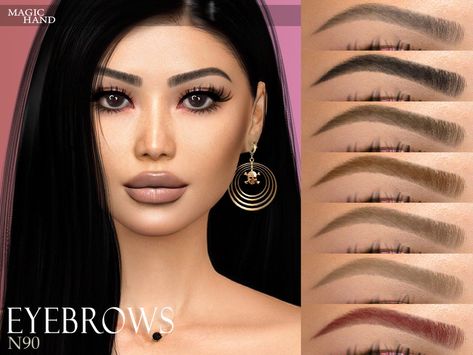 Cc Eyebrows, Sims Folder, Sims Makeup, Eyebrow Trends, Feather Brows, Makeup Cc, Sims4 Cc, Cc Sims, Ts4 Cc