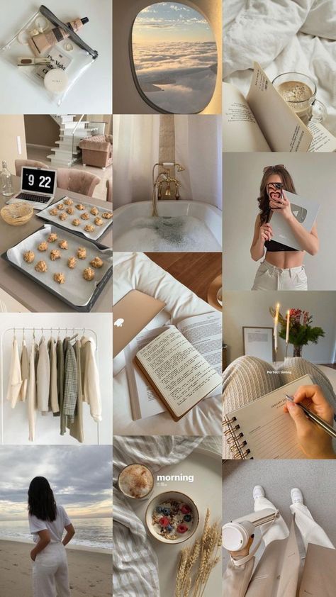 Clean Girl Aesthetic Instagram Feed, Luxury Aesthetic Instagram Feed, Vanilla Girl Instagram Feed, Neutral Mood Board Aesthetic, Cozy Instagram Feed, Ugc Instagram Feed, Clean Girl Instagram Feed, Lifestyle Instagram Feed, Vision Board Wallpaper