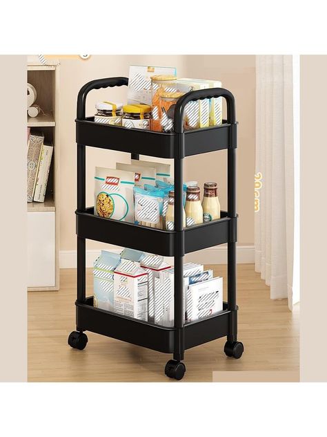 1pc Multilayer Multifunctional Plastic Storage RackI discovered amazing products on SHEIN.com, come check them out! Organiser Cucina, Mobile Shelving, Bathroom Laundry Room, Kitchen Trolley, Storage Trolley, Rolling Storage, Snack Storage, Storage Cart, Laundry In Bathroom