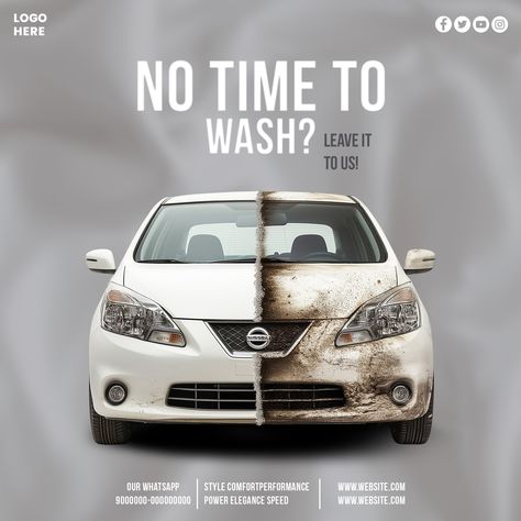 Car Wash Creative Ads, Car Detailing Poster, Car Creative Poster, Carwash Ideas, Car Wash Design, Car Wash Posters, Apple Advertising, Car Advertising Design, Car Wash Services