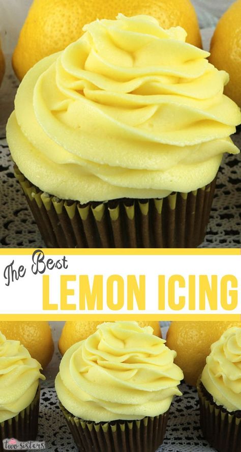 Homemade Frosting Recipes, Frost Cupcakes, Frosting Buttercream, Lemon Buttercream Frosting, Best Buttercream Frosting, Frosting Recipes Easy, Lemon Frosting, Cake Frosting Recipe, Lemon Icing