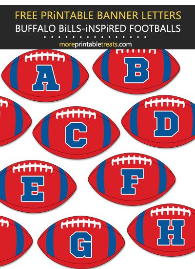 Buffalo Bills Bulletin Board, Buffalo Bills Party Decorations, Buffalo Bills Birthday Party, Printable Football Decorations, Free Printable Football Decorations, Buffalo Bills Clip Art, Free Printable Football Banner, Cheer Printables, Football Printables