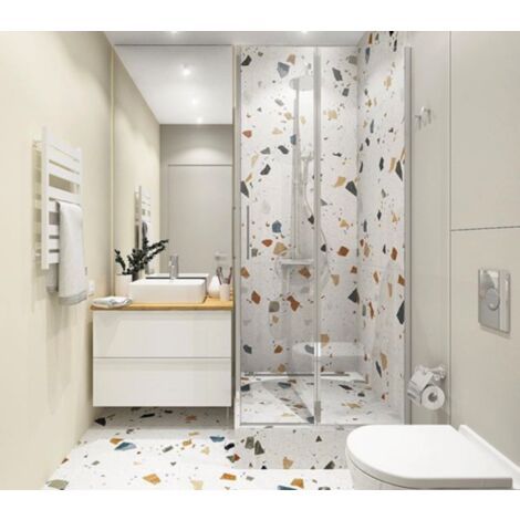 Carreau style granito coloré 80x80 cm STRACCIATELLA-R Nacar R10 - 1.28m² Kids Bathroom Design, Small Shower Room, Small Bathroom Inspiration, Bathroom Design Small Modern, Very Small Bathroom, Small Bathroom Layout, Beautiful Bathroom Designs, Bathroom Organization Diy, Washroom Design