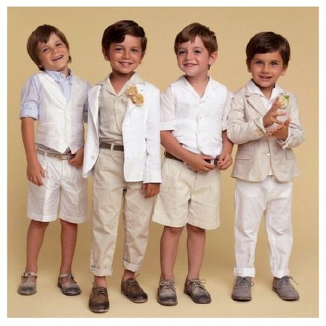 These outfits are too adorable! Could be the most handsome little page boys ever! Pageboy Outfits, Outfits For Big Men, Father Of The Bride Outfit, Kids Wedding Outfits, Wedding Outfit For Boys, Ring Boy, Bearer Outfit, Boda Mexicana, Wedding Flower Girl