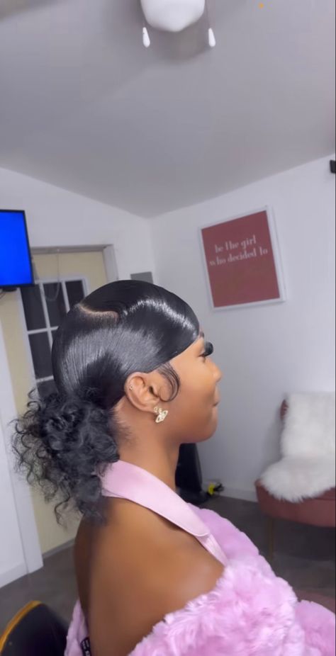 Swoop Two Low Buns, Two Buns With Swoop Weave, Swoop 2 Buns, 2 Slick Back Buns With Swoop, 2 Space Buns With Swoop, Slick Back 2 Buns, Extended Ponytail, Cute Bun Hairstyles, Cute Ponytail Hairstyles