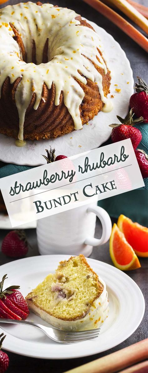 This strawberry rhubarb bundt cake is calling your name! Bundt Cake Ideas, Rhubarb Bundt Cake, Oven Desserts, Summertime Food, Rhubarb Strawberry, Fruity Recipes, Mini Bundt, Fabulous Cakes, Mini Bundt Cakes