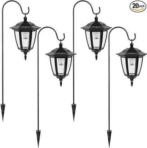 Viewsun 34 Inch Hanging Solar Lights, Shepherd Hook Lights with 2 Shepherd Hooks Waterproof Outdoor Decorative Solar Lantern Lights for Garden Decor, Patio, Backyard, Pathway, 4 Pack - Amazon.com Backyard Pathway, Solar Lantern Lights, Lights For Garden, Solar Hanging Lanterns, Hanging Solar Lights, Coach Lights, Walkway Lights, Solar Lantern, Monocrystalline Solar Panels