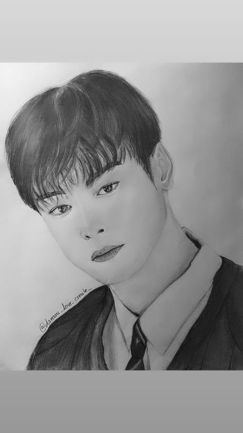 Sketch of cha eun woo from the k drama series True Beauty 💕 K Drama Sketches, Cha Eun Woo Sketch, Lee Soo, K Drama, Cha Eun Woo, Drama Series, Messy Hairstyles, Suho, True Beauty