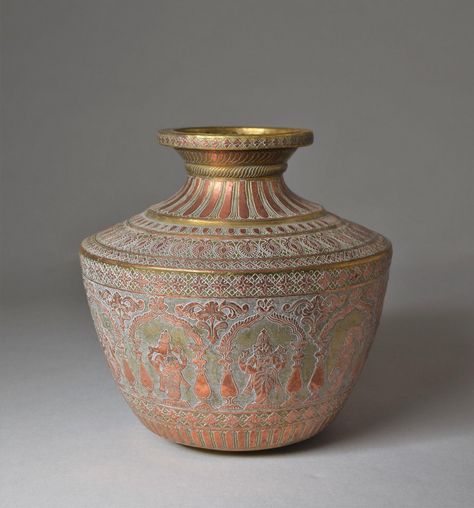 water vessel | Unknown | V&A Explore The Collections Engraved Vase, Water Vessel, Bethnal Green, Indian Aesthetic, National Art, Indian Traditional, Victoria And Albert, Victoria And Albert Museum, India Art