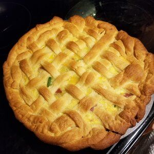 Ham and Cheese Pie Recipe | Allrecipes Ham And Cheese Pie Recipe, Ham And Cheese Pie, Ham Pie, Cheese Pie Recipe, Pie Iron, Homemade Chicken Pot Pie, Easy Ham, Easy Chicken Pot Pie, Cheese Pie