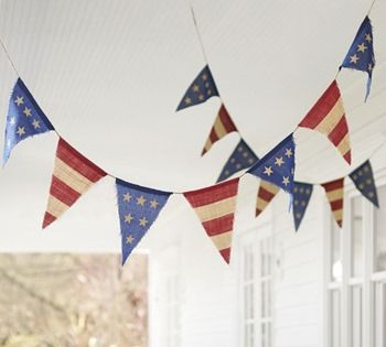 Fourth of July Banner Fourth Of July Banner, Burlap Party, Patriotic Banner, Fourth Of July Party, Pottery Barn Inspired, Fourth Of July Decor, Burlap Banner, Patriotic Party, 4th Of July Decorations