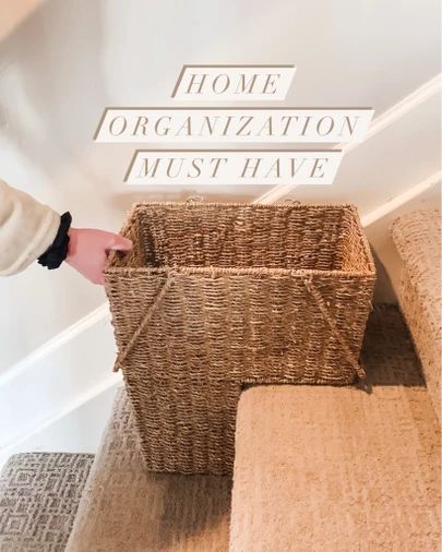 Stair Basket Ideas, Stair Organization, Shoe Storage Stairs, Stair Baskets, Amazon Home Organization, Stair Basket, Under The Sink Organization, Shoe Caddy, Organizing Linens