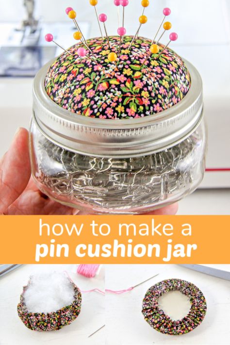 Needle Pin Cushion, Making Pin Cushions, Needle Cushion Diy, Free Pin Cushion Sewing Pattern, Fun Pin Cushions, Hand Sewn Pin Cushion, Simple Pin Cushions Patterns Free, Cute Pin Cushions Diy, Mason Jar Pin Cushion Diy