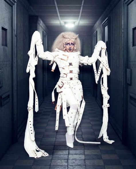 Halal Bae (She/They) on Instagram: "I'm going slightly mad 💊 @canadasdragrace P.s. The caption is a Queen song, the video is bizzare and we love it  Photo: @_qweenton Outfit: @lucindamiu Hair: @wigzaddy @cravecanada @wowpresentsplus #timburton #queen #goingmad #canadasdragrace" Horror Drag, Queer Muslim, Fame Game, Miss Congeniality, Halloween Ball, Rupaul's Drag Race, Vs The World, Rupaul Drag, Season 12