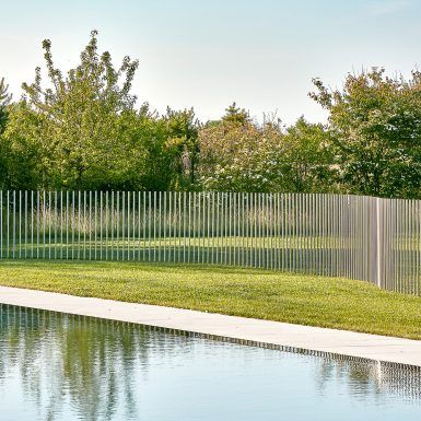 Hollander Design, Pool Fence, Fence Gate, Space Architecture, Picket Fence, Modern Landscaping, Outdoor Landscaping, Outdoor Areas, Fencing