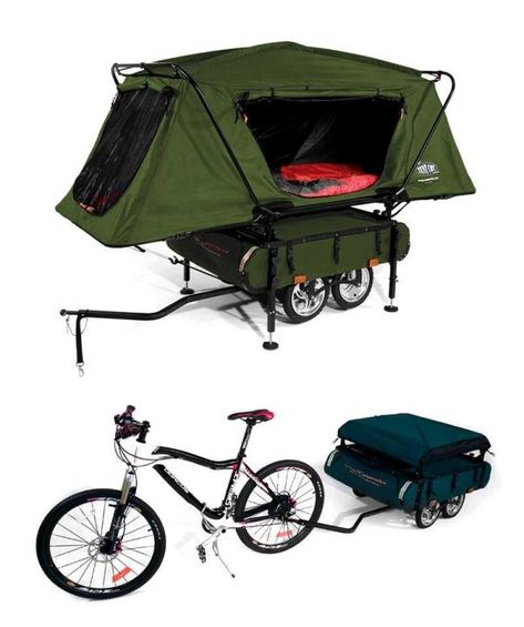 Festival Trolley, Crazy Inventions, Vw Kampeerwagens, Concept Bike, Tent Cot, Kombi Motorhome, Bike Cart, Kombi Home, Bicycle Trailer