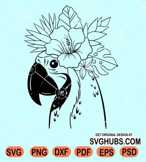 Parrot with Parrot crown svg, Parrot face SVG, Parrot with Flower Crown SVG, Parrot svg, Parrot Floral Crown svg, Parrot with Flowers on Head Svg, Parrot Flowers Svg Parrot Head Tattoo, Flower On Head, Crown Svg, Flower Sketch, Parrot Head, Head Tattoo, Flowers Svg, Flower Sketches, Wall Tattoo