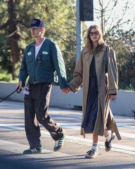 Mens Gazelle Outfit, Austin Butler Street Style, Butler Outfit, Kaia Gerber Style, Boyfriend Outfit, Couple Fits, Instagram London, Outfits Hombre, Mens Outfit Inspiration