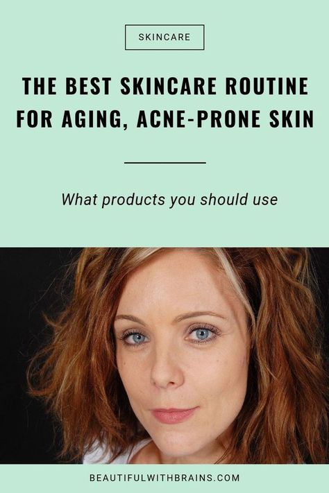 The best skincare routine for aging and acne-prone skin. Click this pin to learn what products you should use. #skincare #skincareroutine #acne #antiaging Natural Aging Skin Care, Best Skincare Routine, Forehead Acne, Dry Skin Care Routine, Skin Care Routine For 20s, Skin Care Routine 30s, The Best Skincare, The Best Skin Care, Best Skincare