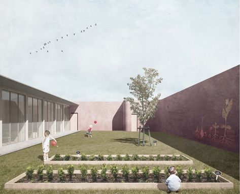 Competition Winning Scheme Weaves Kindergarten and Nature Together Landscape Architecture Collage, Photoshop Tree, Landscape Architecture Park, Landscaping Architecture, Collage Architecture, Landscape Architecture Plan, Henning Larsen, Landscape Architecture Drawing, Areas Verdes