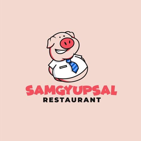 Pig Logo Food, Pig Logo Design, Food Lettering, Pig Logo, Coffee Shop Business, Logo Cartoon, Coffee Shop Logo, Food Logo Design, Restaurant Logo