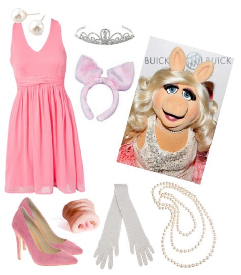 Ms Piggy Costume, Miss Piggy Halloween Costume, Miss Piggy Costume, Piggy Costume, Ms Piggy, Carnaval Make-up, Carnaval Costume, Hallowen Ideas, Halloween Memes