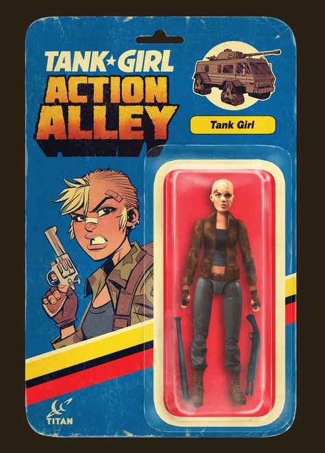 Tank Girl Comic, Bootleg Toys, Vinyl Art Toys, Toy Packaging, Gold Poster, Vintage Packaging, Comic Shop, Vinyl Toys, Action Figures Collection