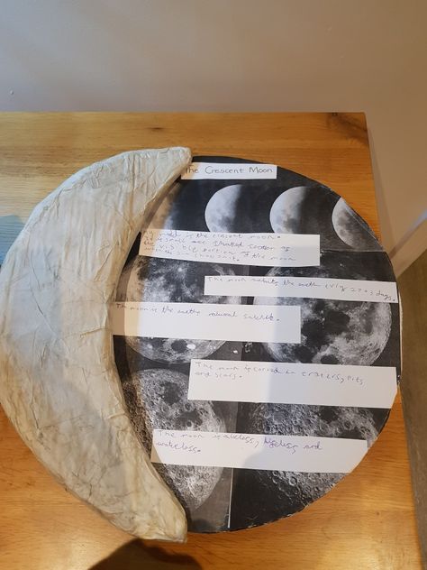 3D DIY crescent moon made out of cardboard and papier marche. Diy Crescent Moon, Moon Made, Key Stage 1, Crescent Moon, Making Out, Crescent, Moon, Key, Home Decor