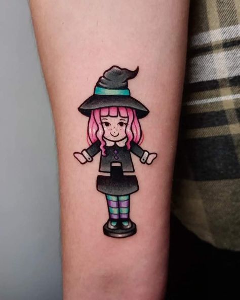 Polly Pocket Tattoo, Cute Goth Tattoo, Pocket Tattoo, Poly Pocket, Goth Tattoo, Spooky Tattoos, Cute Goth, Vsco Girl, Polly Pocket