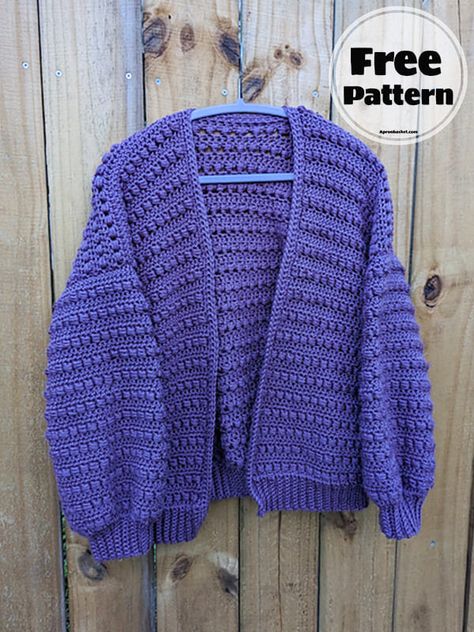 18 Easy Free Crochet Cardigan Patterns 2024 Crochet Cardigan Thick Yarn, Bulky Crochet Cardigan Pattern Free, Crochet Patterns Cardigan Free, Easy Crochet Cardigan Pattern Free, Crochet Cardigan Pattern Free Women, Free Crochet Cardigan Patterns, Free Crochet Jacket Patterns, Oversized Cardigan Pattern, Cardigan Pattern Free