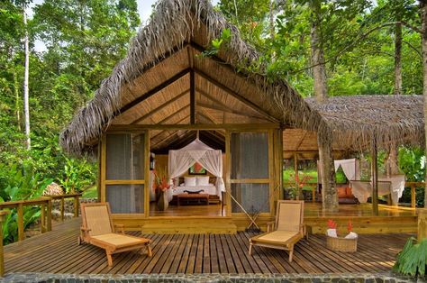 eco lodge | National Geographic Says Costa Rica Has Two Of The Top Eco ... Tropical Place, Costa Rica Honeymoon, Costa Rica Hotel, Glamping Cabin, Hut House, Bamboo House Design, Eco Lodges, Jungle House, Eco Hotel