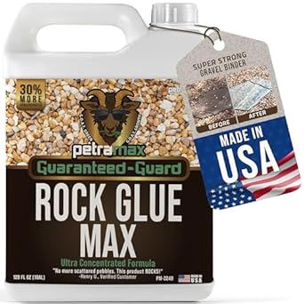 PetraMax Rock Glue for Landscaping, Rock Glue for Pea Gravel & Pea Gravel Glue, Landscape Rock Glue & Gravel Binder, Glue for Landscape, Small Pebble Glue, Mulch Glue Binder, Landscape Lock Pea Gravel Glue, Gravel For Landscaping, Gravel Glue, Rock Glue, Mulch Glue, Pebble Landscaping, Garden Landscaping Backyard, Stone Glue, Landscaping Rock