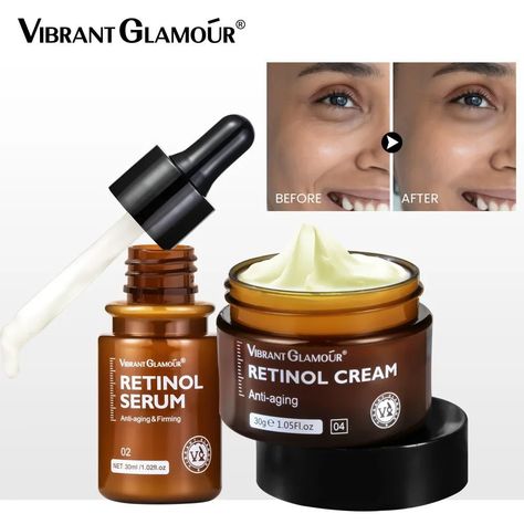 ✨ Discover the Secret to Youthful Radiance with VIBRANT GLAMOUR Retinol Anti-Aging Firming Facial Cream Set ✨ Unveil timeless beauty with our meticulously formulated Retinol Face Cream and Serum combo. Embrace rejuvenation and transform your skin with each application. Benefits of Our VIBRANT GLAMOUR Retinol Anti-Aging Firming Facial Cream Set: 🌟 Stimulates collagen production to reduce fine lines 🌟 Enhances skin brightness and protects against oxidative stress 🌟 Provides deep hydration... Vibrant Glamour, Retinol Vitamin C, Retinol Face Cream, Skin Tightening Face, Anti Aging Face Serum, Retinol Cream, Cream Face, Anti Aging Wrinkles, Anti Aging Face Cream