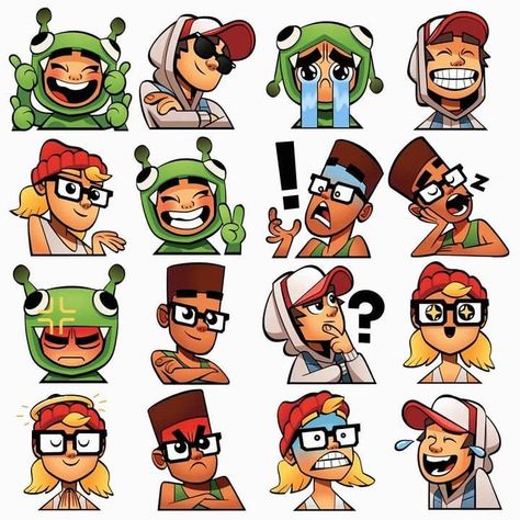 Subway Surfers on Instagram: “Qual é o humor de hoje? 😁 Está gostando das novas figurinhas de Subway Surfers? Estão disponíveis como GIFs em todos os lugares! Procure…” Facebook Sticker, Subway Surfers Game, Sloth Party, Surfer Art, Funny Quotes For Kids, Alphabet Writing, Subway Surfers, Graffiti Characters, Character Sketches