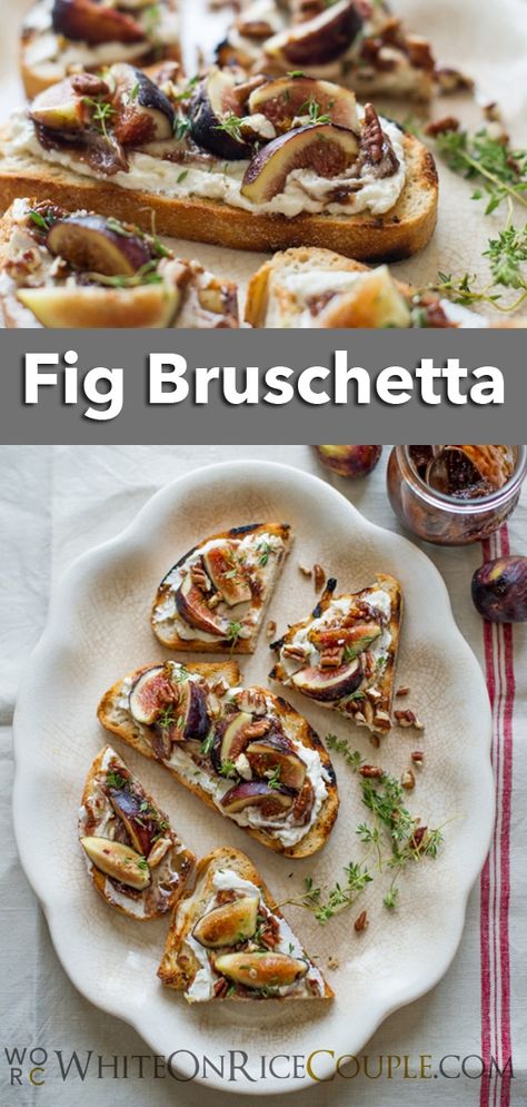 Fig Bruchetta Appetizers, Figs Appetizer Recipes, Fig Dip Recipe, Cooking With Figs, How To Cook Figs, Fig Bruschetta Appetizers, Appetizers With Figs, Roasted Figs Recipes, Recipe With Figs