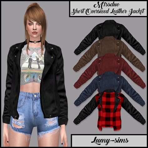 Casaco Ts4 Clothes, Los Sims 4 Mods, Oversized Leather Jacket, Die Sims 4, Sims 4 Cc Makeup, Sims 4 Cc Skin, Sims 4 Gameplay, The Sims 4 Download, Sims4 Clothes