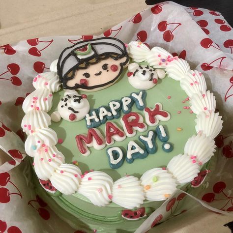 Mark Lee Birthday Cake, Kpop Cake, Goodbye Cake, Cake Custom, Korean Cake, 18th Birthday Cake, Mini Cakes Birthday, Bento Cake, Simple Birthday Cake