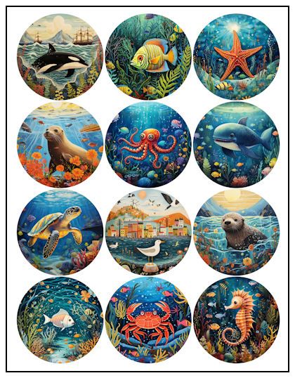 Our free printable Marine Life 2-1/4″ Magnet Designs will make a great addition or start to your fridge magnet design collection. These 2-1/4″ designs are intended for use in making 2-1/4″ round refrigerator magnets, using a 2-1/4″ button machine and graphic punch cutter. Actual print size is approximately 2-1/2″ to allow for wrap-around on magnet. Button Printables Free, Fridge Magnet Design, Magnet Projects, Clay Fridge, Button Machine, Magnet Design, Magnet Crafts, Paper Flower Crafts, Bottle Cap Crafts