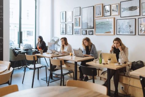 The 10 Best Coworking Spaces in Lisbon For Entrepreneurs Virtual Office, Cafe Style, High Table, Study Space, Flexible Working, Space Furniture, Coworking Space, Shop Ideas, Lounge Areas