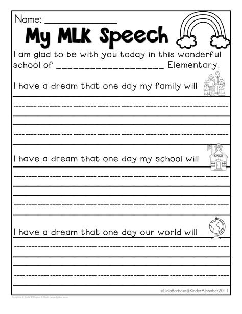 Martin Luther King Jr. FREEBIE { I Have a Dream } Martin Luther King Worksheets, Martin Luther King Activities, Mlk Activities, Martin Luther King Jr Activities, Volunteer Ideas, January Ideas, I Have A Dream Speech, Classroom Idea, 2nd Grade Writing