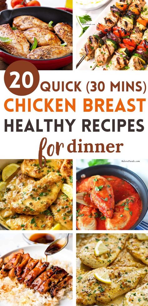 Easy dinner ideas with chicken breast! Quick chicken breast recipes, easy dinner ideas chicken, healthy dinner ideas chicken breast, ​​easy dinner ideas healthy chicken, family dinner ideas healthy, weekday dinner ideas families chicken, Sunday dinner ideas chicken, healthy boneless chicken dinner ideas, healthy recipes dinner. Simple Dinner Recipes Healthy Chicken, Simple Dinner Ideas With Chicken, Healthy Chicken Recipes For Two, Easy Yummy Chicken Dinners, Simple Healthy Chicken Dinner, Chicken Recipe For One, Healthy Flavorful Chicken Recipes, Healthy Ways To Cook Chicken, Yummy Healthy Chicken Recipes