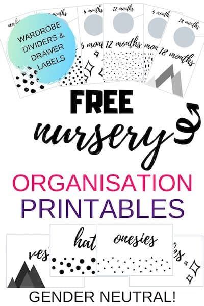 Free nursery organisation printable - wardrobe dividers and baby clothes drawer labels Nursery Organisation, Wardrobe Dividers, Baby Drawer, Kindergarten Organization, Baby Clothes Dividers, Baby Closet Dividers, Clothes Drawer, Drawer Labels, Baby Clothes Sizes