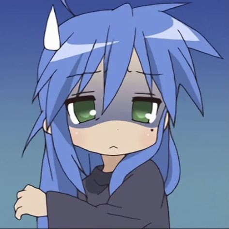 Konata Izumi, Lucky Star, An Anime, Blue Hair, Anime Character, Green, Hair, Anime, Blue