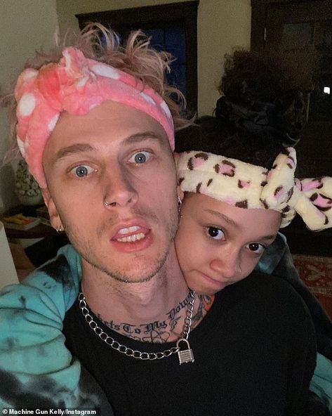 Daddy: Meanwhile, the Daywalker hitmaker has an 11-year-old daughter Casie Colson Baker (R, pictured February 11) from his prior relationship with Emma Cannon Mgk Lace Up, Punk Baby, Colson Baker, Travis Barker, Punk Rocker, American Rappers, Luke Hemmings, Emo Boys, Megan Fox