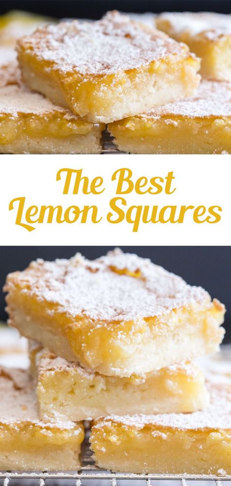 Best Lemon Squares, Desserts Aesthetic, Bolo Chiffon, Easy Dessert Bars, Dessert Summer, Lemon Bars Easy, Dessert Oreo, Lemon Bars Recipe, Lemon Squares