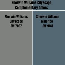 Sherwin Williams Cityscape (Palette, Coordinating & Inspirations) City Scape Sherwin Williams Exterior, City Scape Sherwin Williams Paint, City Scape Paint Color Sherwin Williams, Sherwin Williams Cityscape Exterior, Cityscape Sherwin Williams, Sherwin Williams Cityscape, Peppercorn Sherwin Williams, Dark Gray Paint Colors, Sherman Williams