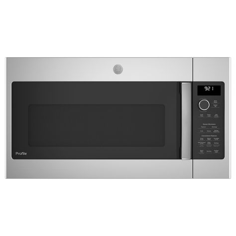 GE Profile 2.1-cu ft 1000-Watt Over-the-Range Microwave with Sensor Cooking (Stainless Steel) in the Over-the-Range Microwaves department at Lowes.com Over The Range Microwave, Ge Profile Appliances, Convection Range, Convection Cooking, Glass Cooktop, Range Microwave, Microwave Cooking, Best Appliances, Ge Appliances