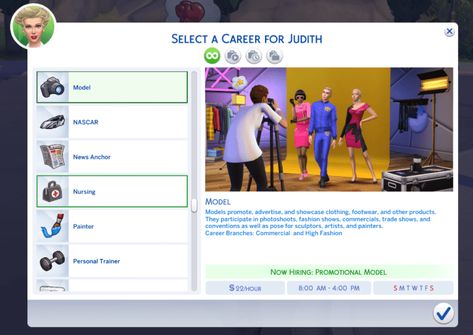 Model Career – Welcome to KiaraSims4Mods! Modeling Career Sims 4, Careers Sims 4 Mods, Sims 4 Career Mods Model, Sims 4 Stylist Career, Sims 4 Skills List, Career Sims 4 Cc, Ts4 Jobs Cc, Sims 4 Cc Mods Career, Sims 4 Mods Carrer