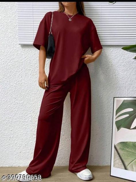 KUDIYO co-ord set / night suit / gym wear/ daily wear / wide leg  pajama set , loose tshirts - pants, AIRPORT LOOK SET,PLAIN HOSIERY COTTON SET. Loose Tshirt, Airport Look, Night Suit, Cotton Bottoms, Cotton Set, Co Ord Set, Top Fabric, Gym Wear, Co Ord